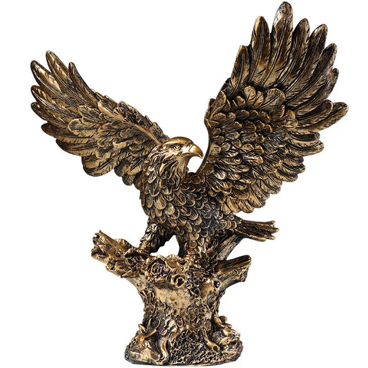 American Resin Golden Eagle Statue, Art Animal Model, Collection Ornament, Home Office, Cabinet Decor, Desktop Decor, Figurines