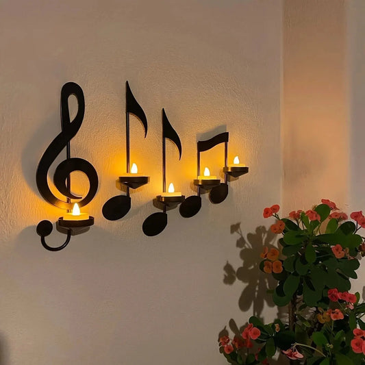 Music Candlestick Holiday Candlestick Home Decoration,Western Classic Candlelight Dinner Props Photography Anniversary Birthday