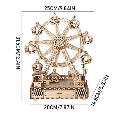 ferris wheel 3D Wooden Puzzle, Scale Model,DIY Model Kit, Handcraft Gift,Home Decoration,Mechanical Model Kit, Building Toy