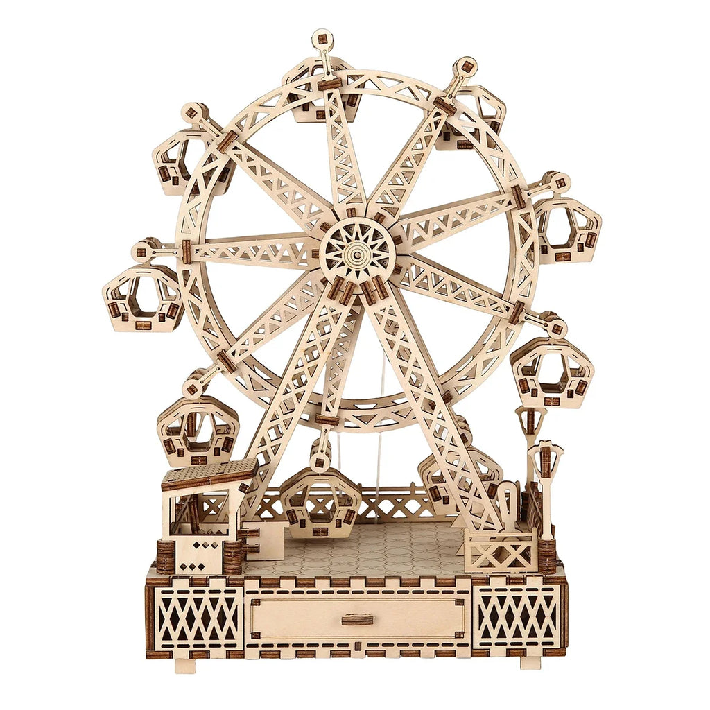 ferris wheel 3D Wooden Puzzle, Scale Model,DIY Model Kit, Handcraft Gift,Home Decoration,Mechanical Model Kit, Building Toy