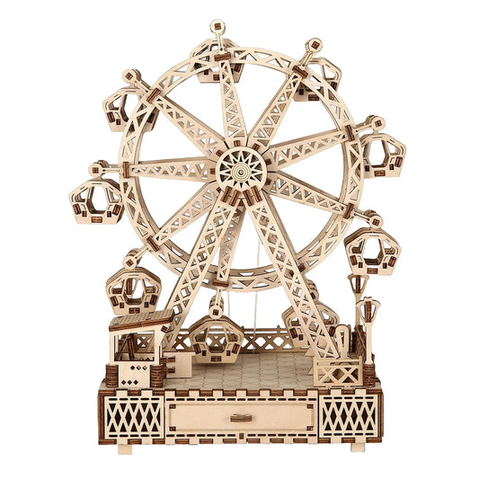 ferris wheel 3D Wooden Puzzle, Scale Model,DIY Model Kit, Handcraft Gift,Home Decoration,Mechanical Model Kit, Building Toy